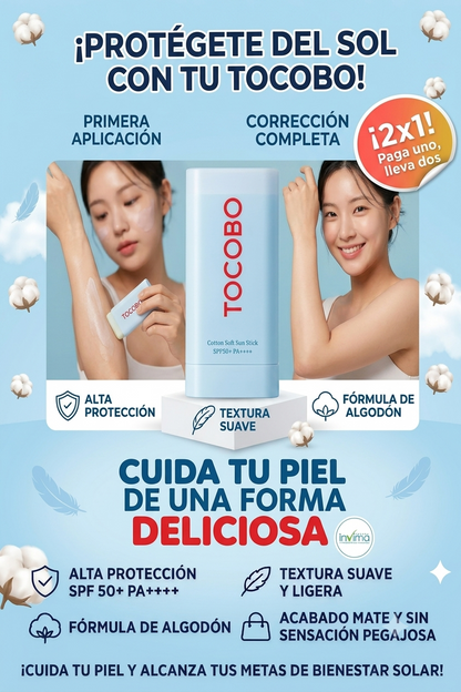 2x1 - Cotton Sun Stick TOCOBO Protector Solar - Super OFERTA !!