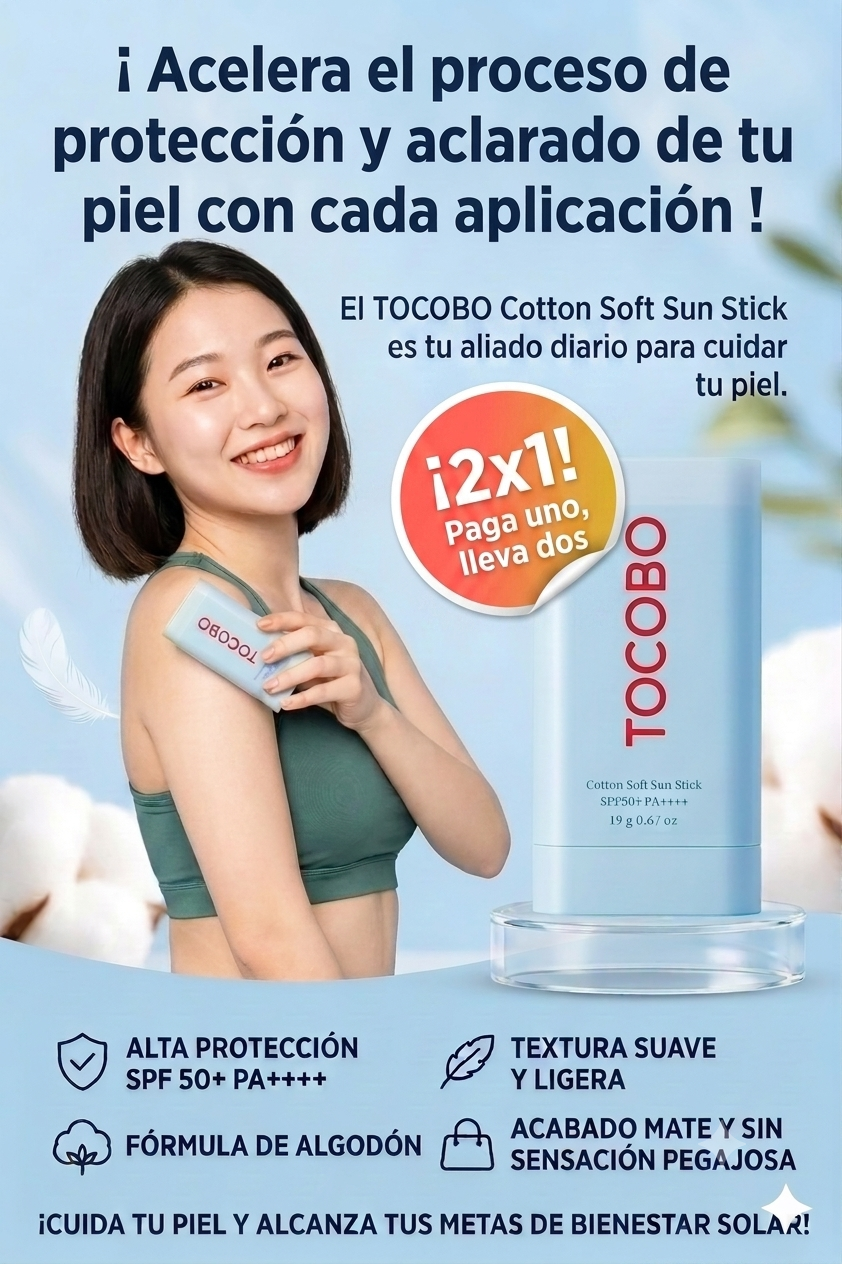 2x1 - Cotton Sun Stick TOCOBO Protector Solar - Super OFERTA !!