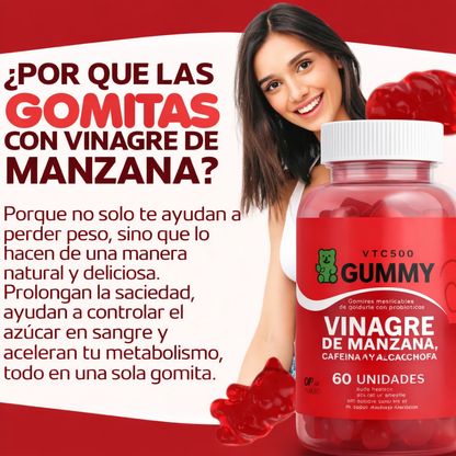 Gomitas Vinagre De Manzana CAFEÍNA y ALCACHOFA - OFERTA 2X1